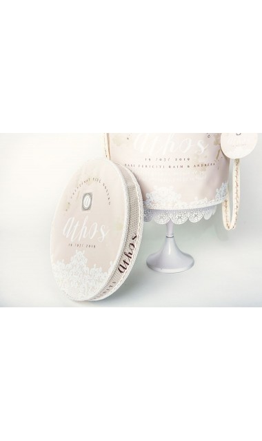 Trusou botez pentru fetite sau baieti, unisex cu bordura dantela alba de bumbac, Tres Chic 12